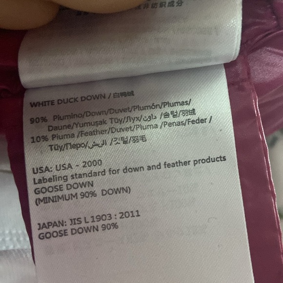 Cropped Puffer Jacket Goose Down Fill Silk Blend Sz S Hot Pink Barbie - Picture 7 of 8